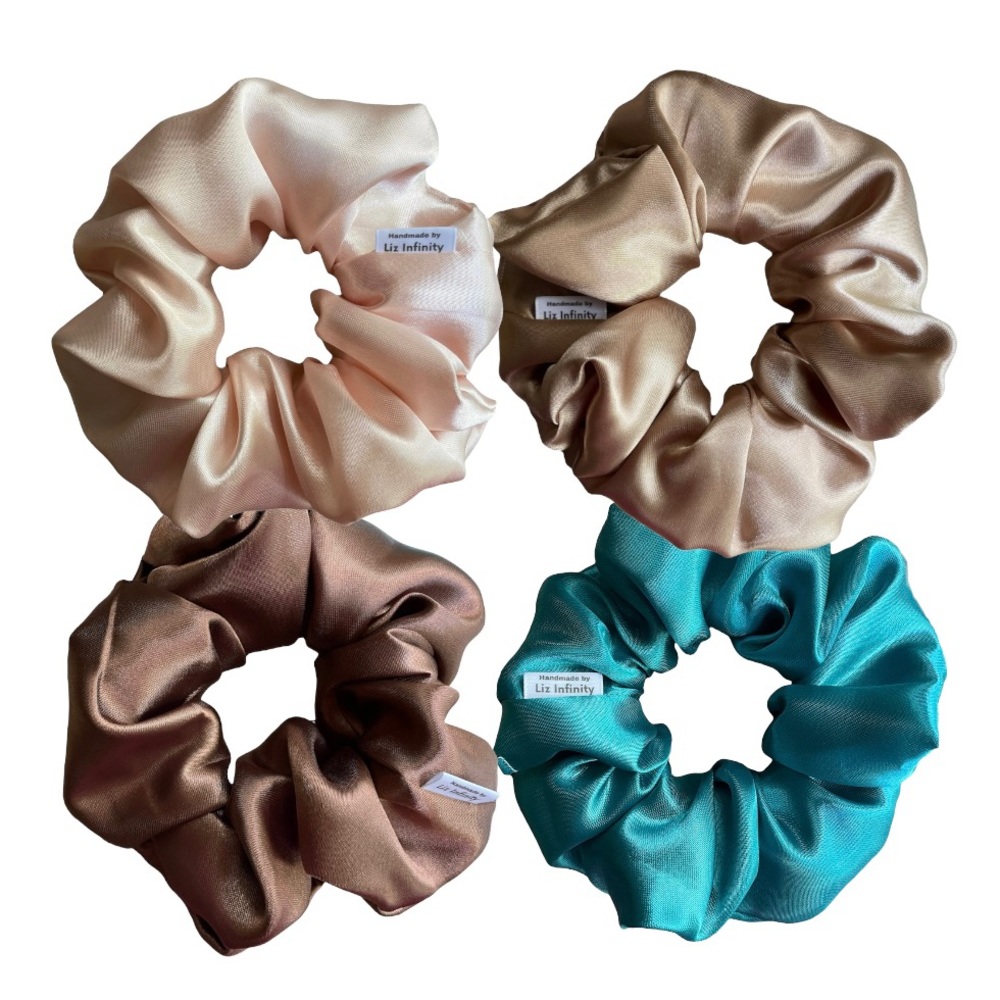 4pcs for multiple colors Large Satin Hair tie scrunchie